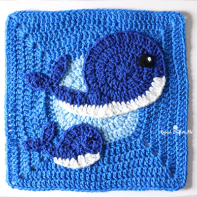 Crochet Whale – Under the Sea CAL Square 7