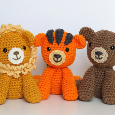 Lion, Tiger, and Bear Amigurumi Crochet Patterns