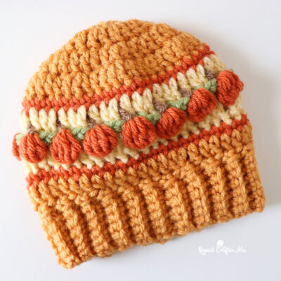 Pumpkins in a Row Crochet Hat