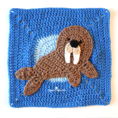 Crochet Walrus – Under the Sea CAL Bonus Square 1