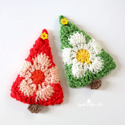 Flower Power Crochet Christmas Tree Ornaments