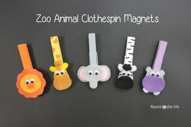 magnets diy acrylic Magnets Zoo  Crafter Repeat Me  Clothespin Animal