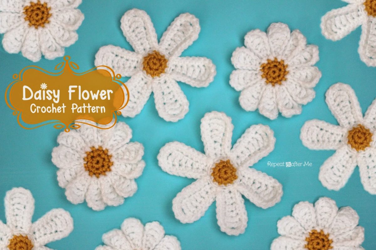 Free Daisy Crochet Pattern  Crochet flower tutorial, Crochet