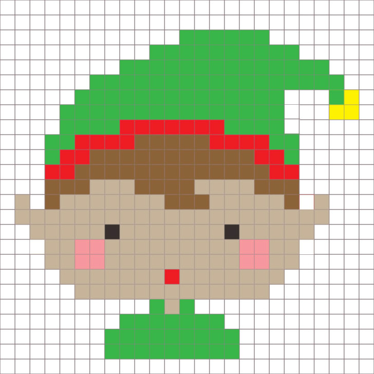 Crochet Elf Pixel Square - Repeat Crafter Me