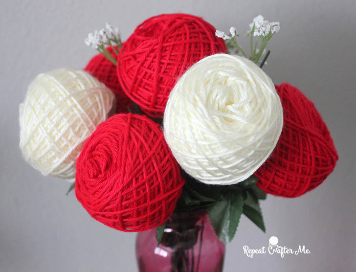 yarn flower bouquet