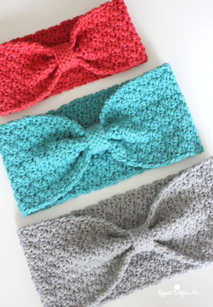 Ribbon Candy Headband free crochet pattern by