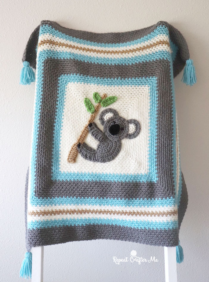 Crochet Baby Blanket - Baby Blanket - Handmade Baby Blanket - Crochet Baby  Blanket - Koala Baby Blanket - Crochet Koala