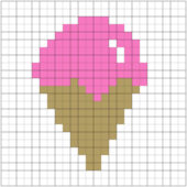 Ice Cream Cone Crochet C2C Square - Repeat Crafter Me