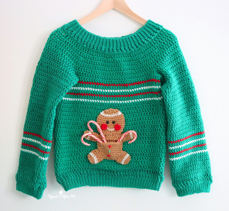 Crochet Christmas Ugly Sweater - Repeat Crafter Me