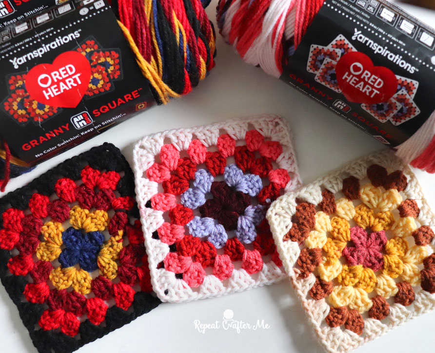 Red Heart All In One Granny Square Yarn Repeat Crafter Me