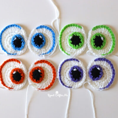 Large Colorful Crochet Cartoon Eyes