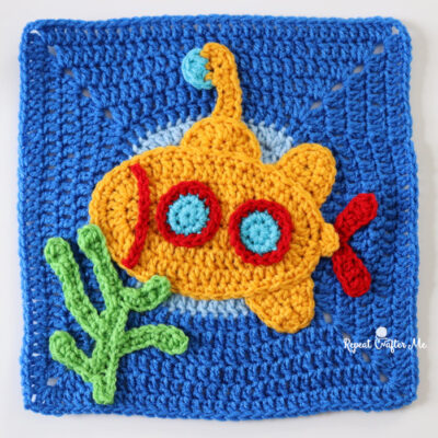 Crochet Submarine – Under the Sea CAL Square 8