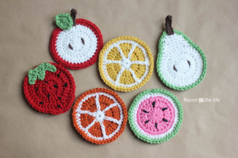 Crochet Fruit Coasters (Elisa's Crochet) for DT & AL