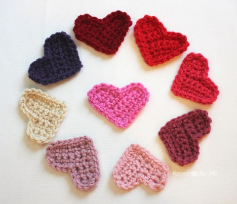 Quick and easy valentine crochet Heart key holder tutorial 