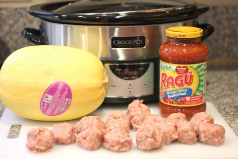 Crock Pot Spaghetti Squash and Meatballs - Repeat Crafter Me