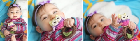 Crochet Owl Ring Baby Toy - Repeat Crafter Me