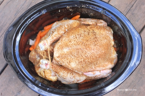 How to Cook a Whole Chicken in the Crock Pot - Repeat Crafter Me