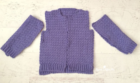 Yarnspirations Caron Crew Neck Cardigan and Close Stitched Family Lookbook  - Repeat Crafter Me