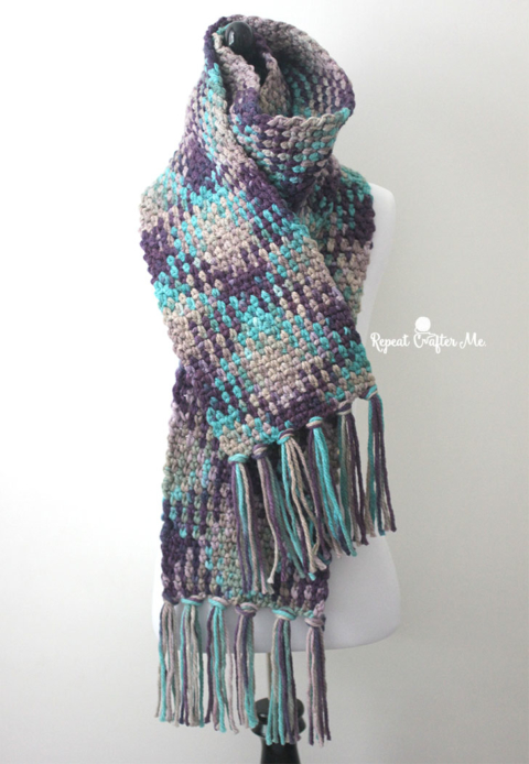 Lovely Yarn Escapes : Yarns: Pooling Plaid Protest Scarf and Me Before You