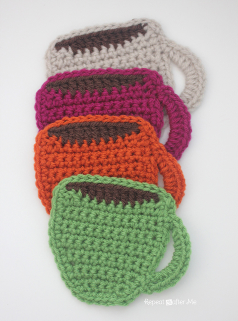 Crochet Coffee Mug Gift Card Holder - Repeat Crafter Me