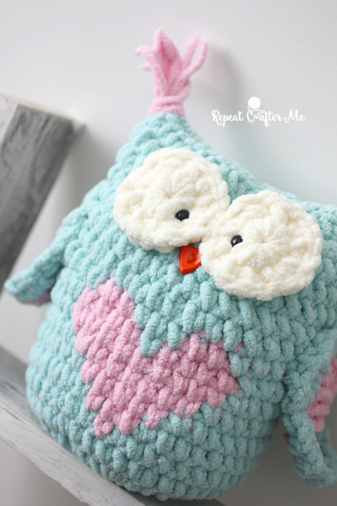Crochet Owl Ring Baby Toy - Repeat Crafter Me