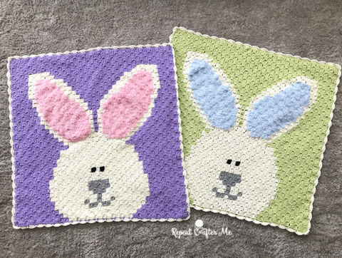 Baby Blanket & Hat ~~ I crocheted with Bernat Pipsqueak's Funny Bunny yarn.