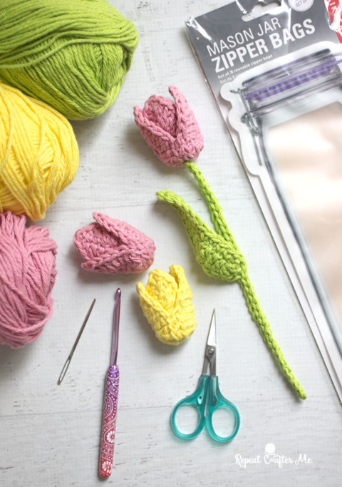 How to Crochet a Tulip. Free Pattern - Mental Scoop