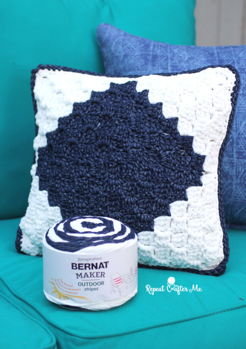 Bernat® Maker Home Dec™ Stepping Stripes Knit Pillow, Projects