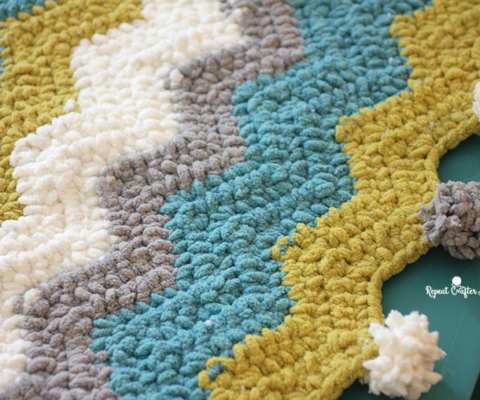 Crochet Monster Blanket with Bernat Pipsqueak Stripes - Repeat Crafter Me