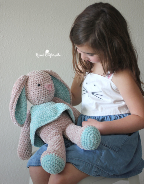 Bernat Baby Velvet Crochet Bunny - Repeat Crafter Me