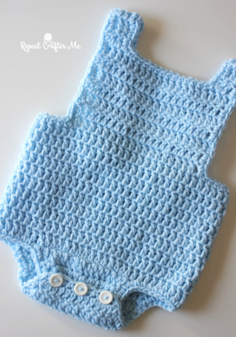 Bernat Crochet Striped Baby Romper​ Pattern