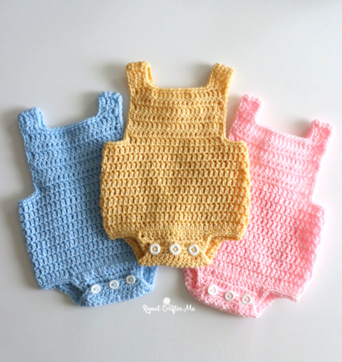 Easy crochet baby romper/crochet for life romper 2204 