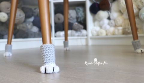 HOW TO CROCHET CHAIR SOCKS, for no scratch floors, in kitchen or