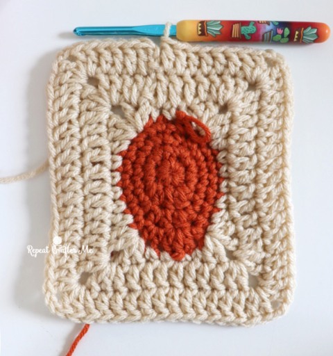 Crochet Leaf Granny Square - Repeat Crafter Me