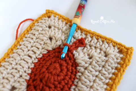 Crochet Leaf Granny Square - Repeat Crafter Me