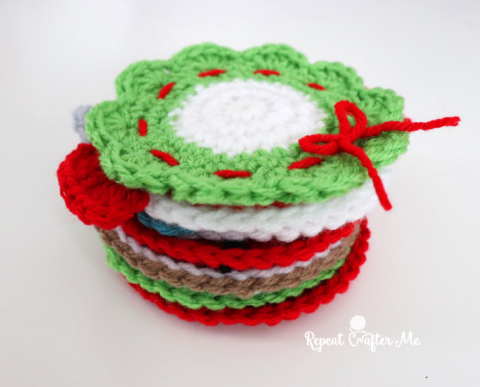 Crochet Christmas Coasters Repeat Crafter Me