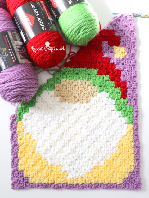 June Strawberry Gnome C2C Crochet - Repeat Crafter Me