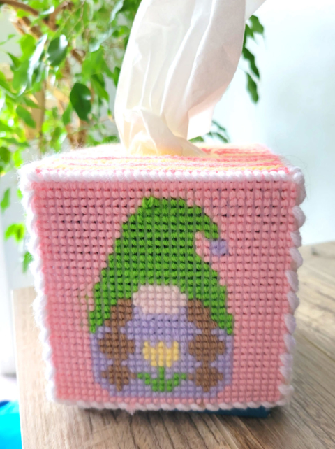 Sunflower Gnome Tissue Topper-plastic Canvas Pattern-pdf Download