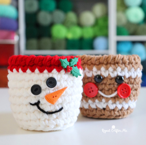 Christmas Crochet Pot Holder Set Red/Green