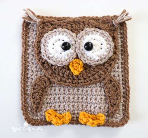 Crochet Owl Ring Baby Toy - Repeat Crafter Me