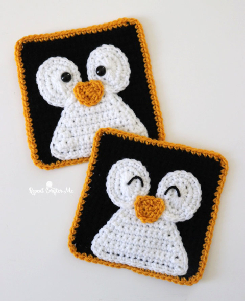 Penguin Crochet Square - Repeat Crafter Me