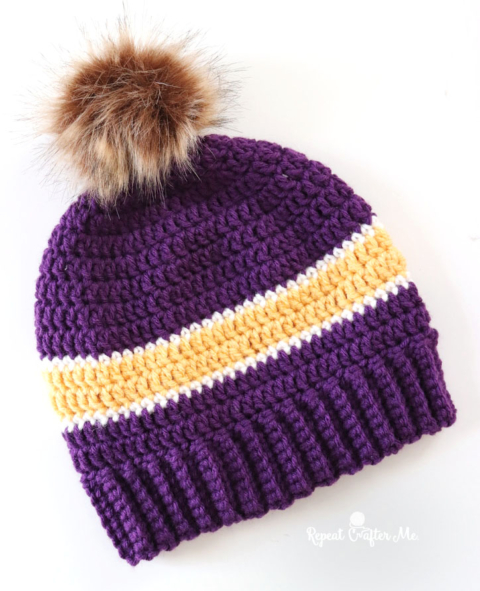 Simple Crochet Ribbed Checker Beanie - FREE Pattern + Video