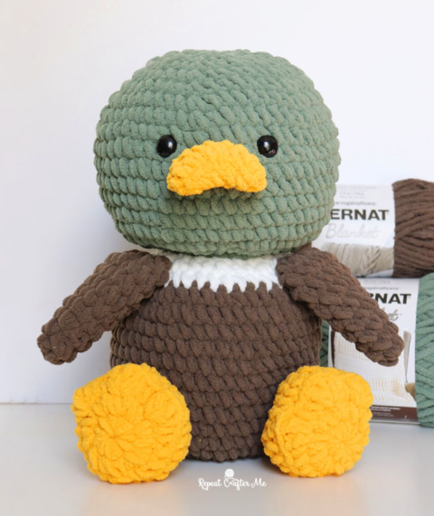 Puddles the Crochet Mallard Duck - Repeat Crafter Me